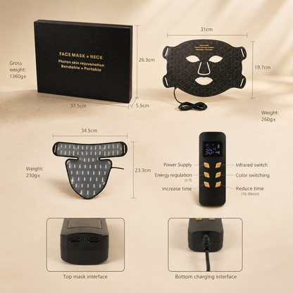 Elunavie Pro LED Face & Neck Mask | 4 Color Clinical Light Therapy