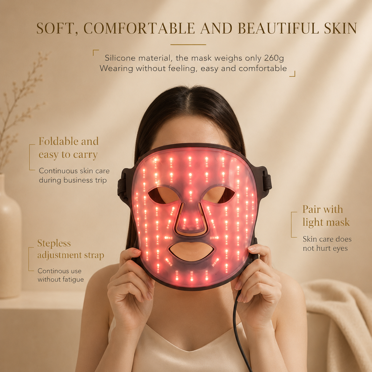 Elunavie Pro LED Face & Neck Mask | 4 Color Clinical Light Therapy