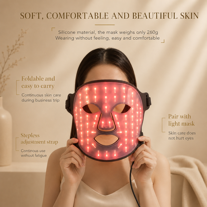 Elunavie Pro LED Face & Neck Mask | 4 Color Clinical Light Therapy
